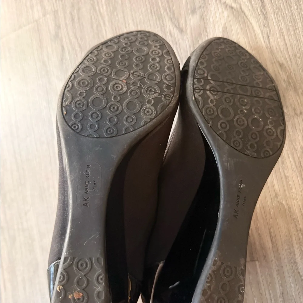 Anne Klein Black Patent Flats